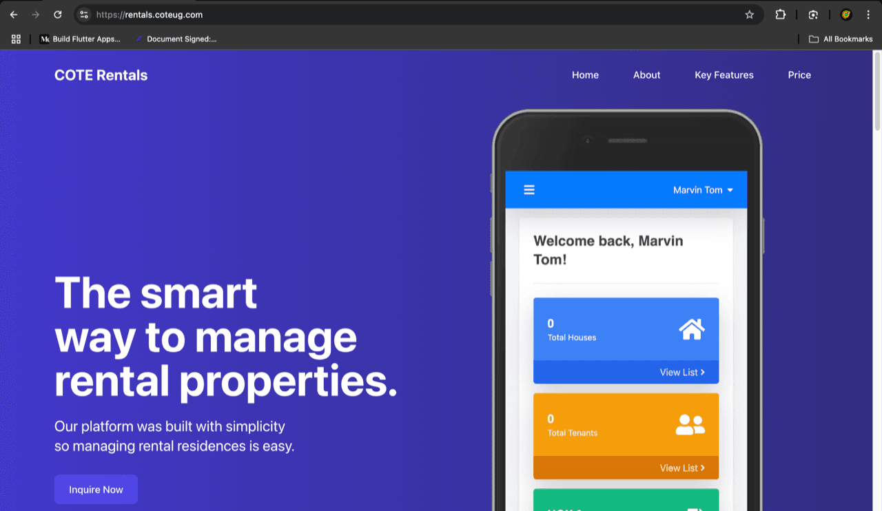 Rental Management System interface